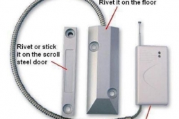 Wireless rolling door magnetic contact detector/sensor